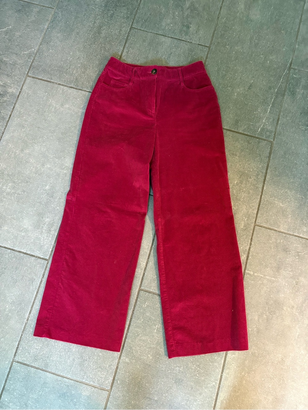 Boden Wide-Leg Corduroy Pants - Deep Red